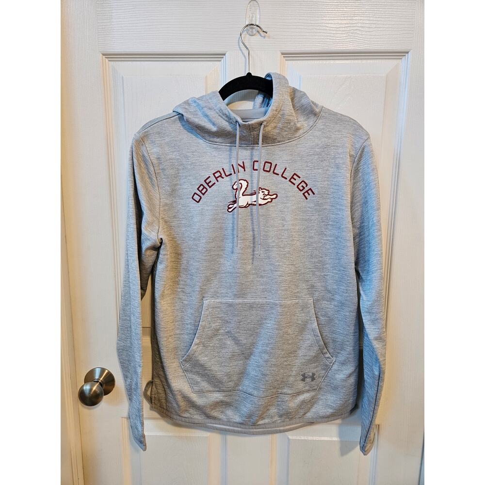 Under Armour Oberlin College Hoodie Womens Medium Gray Fleece Pullover NWT